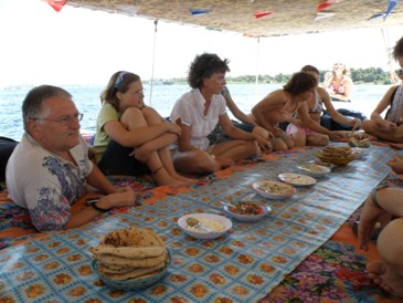 lunch op de felucca